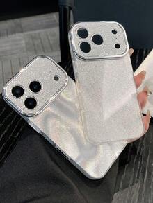 Luxury Glitter Sequins Camera Protection Phone Case Compatible With IPhone 17 ProMax 17 Pro 17 16 ProMax 15 14 13 Shockproof Back Cover Cover - Sterling Silver With Fine Glitter - View 2