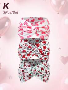 Băng đô bản rộng in hình hoa hồng và trái tim dành cho nữ, thích hợp làm quà tặng ngày Valentine (1 cái/3 cái/5 cái), phụ kiện tóc thời trang đa năng. - Nhiều màu - Xem 23