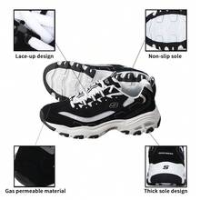 Skechers D'LITES 1.0 熊猫鞋 轻便男士休闲运动鞋，建议选购小一码 894129-BKW - 黑色/白色 - 查看 6