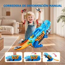 1 Set Dinosaur Toy Cars, Transport Storage Track Truck, Includes 6 Alloy Vehicles, Suitable For 3-8 Years Old Boys, Exquisite Gift Box Is The Best Choice For Gifts, Can Be Used As Birthday, Christmas, New Year Gifts Toy Car Set Children Toys - Multicolored Dinosaurs Devour the Railcar - View 5