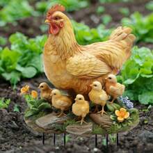 2D 1pc Acrylic Style Acrylic Hen And Chicks Decor, Multifunctional Elegant Fantasy Theme Plaque, Suitable For Home And Office Decoration - 1pc, Great For Bedroom, Garden, Living Room, Kitchen, Bathroom And Dining Room Spaces