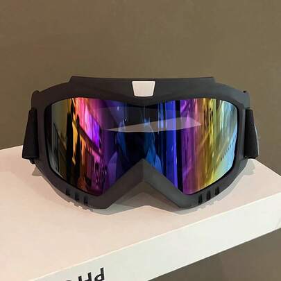 1 pièce Lunettes de moto tout-terrain, lunettes de ski pour adultes, lunettes de cyclisme, lunettes de sports de plein air, lunettes de motoneige, lunettes de VTT de plage, lunettes de course de moto