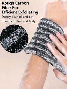 Juego de toallas de baño exfoliantes de malla, diseño de doble cara, adecuado para exfoliación suave y fuerte, exfoliación corporal eficiente, adecuado para ducha y cepillado de espalda. Material de malla de alta calidad, diseño de toalla con tira conveniente, toalla de fibra de pepino, adecuado para uso en piel suave, muy adecuado para uso diario - Multicolor - Ver 5