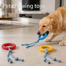 Durable Dog Chew Toy, Suitable For Chewing Dogs, Anxiety Relief Rope Toy | Interactive Training Toy For Large, Medium And Small Dogs, Durable Pet Tug Of War Toy, Single Pack Pet Dog Pulling Toy, Interactive Chew Toy For Small And Medium Dogs - Multicolor - View 1