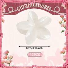 2012年2月6日 女士花朵爪夹，简约发饰，适合海滩度假，发夹 - 白色 - 查看 17