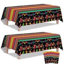 zxr Genérico Mantel Fiesta Mexicana Set de 3 Manteles Fiesta Mexicana - Mantel Mexicano para Fiesta Cinco de Mayo y Cinco de Mayo para Decoraciones125 - Multicolor - Ver 1
