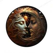 1 buc, decorațiune acrilică cu soare și lună, placă de decorare pentru casă de Halloween, cadouri pentru familie, prieteni și cei dragi, decorare scenă, decorare cameră, decorare casă, pandantive decorare fereastră, decorare petrecere sărbători