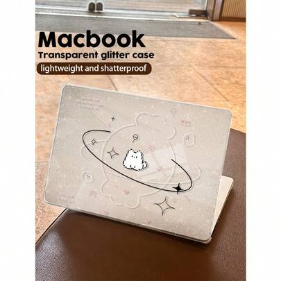 1pc Shiny Transparent Acrylic Laptop Protective Case: Featuring A Pixelated Candy Cat Pattern, Lightweight And Shock-Absorbing, 3D Ventilation Design, Suitable For Various Models (E.G. Air 13 2025/Pro 16 M4), Essential Protective Case For Office And Study