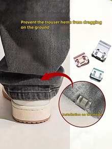 6pcs Invisible Pant Leg Shortener Clips, No-Sew Hidden Clamps And Leg Tightening Devices To Prevent Pants From Dragging On The Ground, Multipurpose Clips For Home, Office, File And Paper Organization - Multicolor - View 2