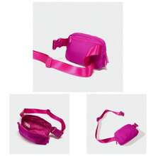 Rionera con cierre bidireccional de nailon para todas partes para mujeres, bolsas de cintura repelentes al agua, bolsas cruzadas con correa ajustable. Prpura uva, 5u201D X 2u201D X 5u201D - Púrpura uva - Ver 1