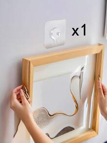 50pcs/Pack Strong Self-Adhesive Wall Hooks With Transparent Screw Fasteners, Suitable For Bathroom, Kitchen Walls, Ceilings, 16mm Length