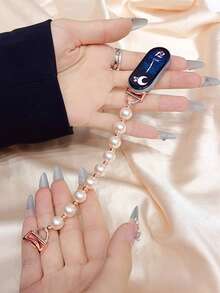 Dây đeo trang sức ngọc trai cao cấp cho Mi Band 9/8/10, vòng tay đính hạt thanh lịch với khóa kim loại, dây đeo cổ tay co giãn đính pha lê thời trang thay thế, món quà sinh nhật/ngày lễ độc đáo dành cho người yêu/mẹ/vợ/bạn gái. - Mi Band 8/9/10 - Xem 13