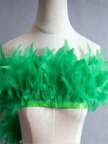 1Yards Fluffy Turkey Feathers For Crafts Ribbon Feather Trim Fringe Feather Dancer Carnival Costumes Wedding Decoration