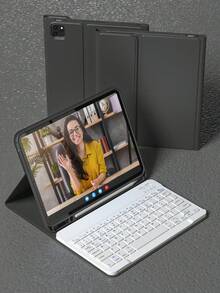 Keyboard Case Compatible With Ipad (A16) 11th Generation 10th Generation, 7th/8th/9th, Air 4th/5th/(M2) 2024 / (M3) 2025, Pro 11 (2018/2020/2021/2022) With PU Leather Cover, Detachable Wireless Keyboard Battery 150mAh & Built-In Pencil Holder English, Black - Black - View 1