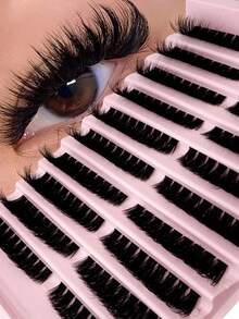 180 Clusters D Curl Individual Lashes 8-16mm DIY Eyelash Clusters Natural Fluffy Crossed Cluster Lash Extensions