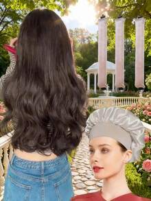 4 Pcs Heatless Hair Curler Set: 1 Wide Satin Shower Cap + 3 No-Heat Curling Rods, Damage-Free Hair Styling Tools - Multicolor - View 18