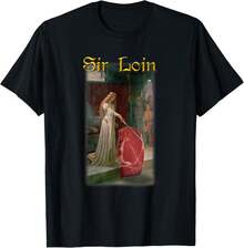 % Cotton Sir Loin Funny Sirloin Steak Joke Medieval Accolade Art-Shirt - màu đen - Xem 5