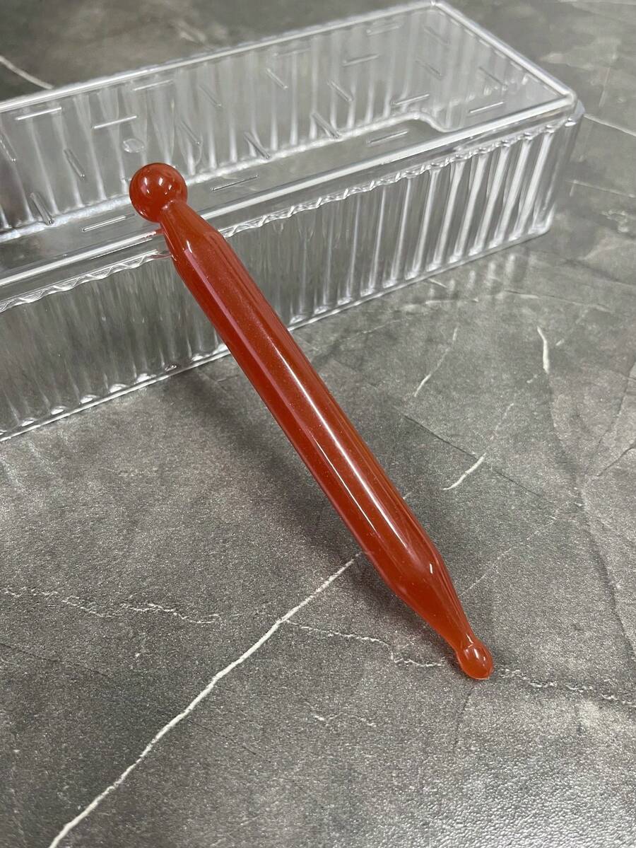 1pc Acupuncture Pen, Facial Reflexology Tool, Trigger Point Massager, Deep Tissue Massager, Pressure Point Massager - Full Body Relaxation Deep Tissue Reflexology Pressure Point Massage Tool, Resin Wax Facial Massage Beauty Bar Tool - Burnt Orange - View 1