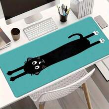 1 Peça Mouse Pad com Impressão de Gato Preto Fofo, Bottom Verde-Água, Base de Borracha Antiderrapante, Tapete de Mesa de Escritório para Jogos, Mousepad Decorativo com Padrão de Animal Fofo para Presente de Casa e Escritório para Amigos e Mulheres - Multicolorido - Visão 11