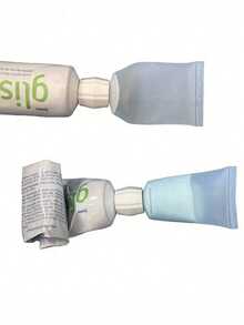 塑料牙膏管和洗面奶适配器，带补充装瓶，方便的牙膏和洗面奶补充装，化妆品软管瓶，洗面奶凝胶软管，牙膏分配器工具套装，家居用品，旅行套装（带挤压器） - 彩色 - 查看 3