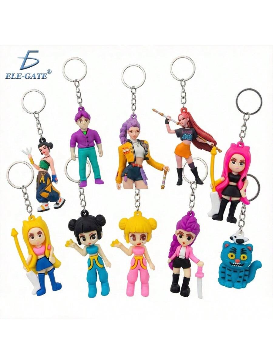 Llavero de cazador de demonios K-Color Colorful Fun con diseño de 8 personajes diferentes de colores vibrantes - Regalos