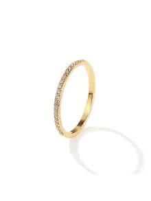 Luxury Half Eternity Ring With Cubic Zirconia, Gold And Silver Costume Jewelry - 金色 - 查看 12