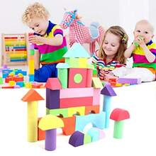Bloques de construccion de Espuma EVA para niños Bloques apilables Multicolores Bloques de construccion Suaves educativos 52 PiezasDuradero y cultiva el interés de los niños - Multicolor - Ver 6
