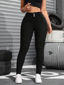 Damen Po-Hebende Jeans, hochelastische Skinny Fit Lange Hose, modisch elegante Lässig Hose für Dates, Pendeln, Einkaufen