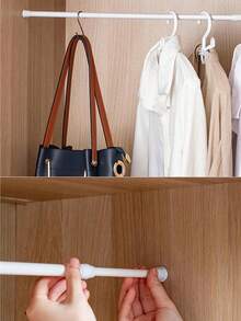1件可调节衣柜晾衣架，适用于装饰、节日装饰、房间装饰、家居装饰、卧室，可晾晒连衣裙、裤子、鞋子、牛仔裤、靴子、裙子，是卧室收纳整理的理想之选。 - 白色 - 查看 4