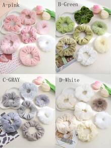 1pc Women's Fashionable & Elegant 16cm Oversized Fluffy Hair Scrunchie, Warm For Everyday Wear In Spring, Autumn & Winter Head Accessories