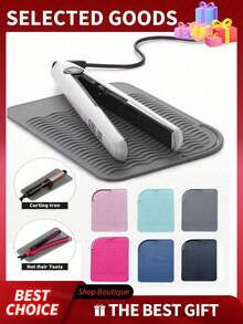 1 pieza Alfombrilla de silicona resistente al calor, apta para herramientas de peinado (plancha, tenacillas, rizador eléctrico) - 22,7 x 11,6 cm - Ver 2