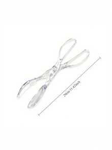 1pc Transparent Plastic Salad Scissors And Tongs - Reusable Heavy Duty Sanitary Cutlery, Kitchen Tongs, Multipurpose For Grilling, Buffet, Party Catering, Salad Dressing And Serving - Suitable For Large Groups