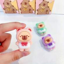 1pc Creative Capybara Figurine | Cute Resin Capybara, Ideal For Desktop Decor, Perfect For Animal Lovers Collection - Multicolor - View 2