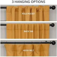 HPD Half Price Drapes - Cortinas de Lino sintético para Sala de Estar (1 Panel), 50 de Ancho x 108 de Largo, Cortinas texturizadas para oscurecer la habitación para recámara, 108 Pulgadas de Largo(127An x 274.3Al cm (1 Paneles) Diente de león dorado, negro) - Multicolor - Ver 6