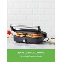 Contact Grill And Ceramic Nonstick Simple Operation Lay Flat Design Total Contact Cooking Easy Cleanup Black - Black - View 3