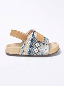 1 Pair Floral Print Children's Summer Sandals - Lightweight, Comfortable, Flat Children's Sandals, Random Print Contrast Color Children's Shoes, Casual Soft Bottom Boys/Girls Summer Sandals