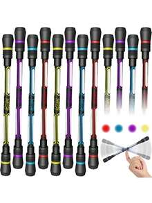 4支装 0.5mm 黑色签名旋转指尖笔 创意指尖旋转笔 日常办公书写笔 可替换笔芯 减压笔 - 彩色 - 查看 3