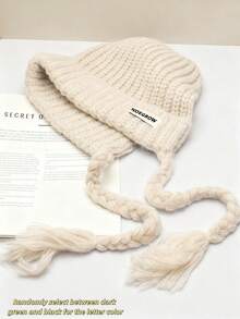 纯色针织加厚耳罩，加厚冬季女士头饰，可爱简约纯色针织帽，适合户外佩戴 - 彩色 - 查看 14