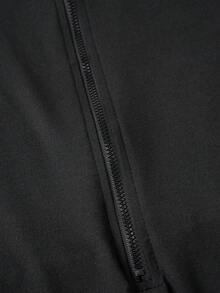 Women's Stand-Up Collar Zippered Bodysuit Autumn And Winter - Black - View 9