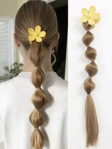 1 Pc 18-Inch Wig Lantern Bubble Ponytail With Clips, Suitable For Women - Multicolor - View 8