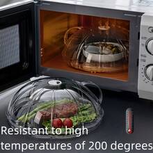 1pc Microwave Splash Guard - Dust-Proof Plate Cover, High Temperature Resistant, Reusable Splash & Grease Guard, Suitable For Heating Food And Keeping Fresh In Kitchen, Dishwasher - Multicolor - View 8