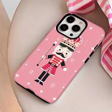 Estuche para teléfono con patrón de Rey Cascanueces Compatible con estuches para teléfonos   17  16 Pro Max  15 Pro Max  13 y  12 Hecho de material TPU a prueba de caídas, resistente al desgaste y cómodo de sostener Un gran regalo para familiares, amigos, seres queridos, novios/novias y para Navidad y Año Nuevo - Blanco - Ver 2