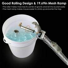 Reusable Mice Rat Mouse Killer Roll Trap Log Rolling Mouse Catcher Rodent Traps Mouse Control W/ 19.69in Mesh Ramp For Mice Rats Rodents Outdoors Indoors Use - 銀色 - 查看 4