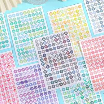 4 st/set klistermärken med alfabet och siffror, 8 färgkombinationer, vattentäta och hållbara - perfekta för gör-det-själv-projekt, dagbok och bokstäver, perfekta för skolstartssäsongen