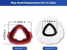 4 Pack Mop Head Replacement Compatible With O Cedar, Spin Mop Refill Replace Head For RinseClean 2-Tank System - Machine Washable, Enhanced Cleaning Performance - Version 20 - 查看 3