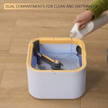 ® TrueClean Spin Mop 2.0 W/Detachable Inner Bucket Self Standing Separates Clean And Dirty Water Foldable Square Mop Head Triple Jet Stream W/Hidden Brush Replaceable 2pc Pads - 佩里 - 查看 5