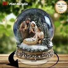 2D FLAT NOT 3D,Christmas Tree Snow Globe Acrylic Ornament - Perfect For Tabletop Decor, Ideal For Christmas, Winter, Thanksgiving & Birthdays - Versatile For Parties, Living Room, Bedroom, Porch, Christmas Decor, For Winter - Multicolor - View 9