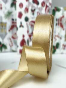 22 Meters (866 Inches) Of Champagne Gold Satin Ribbon, 1-Inch Wide Roll, For Gift Wrapping, Wedding Bouquets, DIY Crafts, Luxury Event And Party Decorations, Valentine's Day/Mother's Day Gift Wrapping Ribbons, Wedding Decorations, Party Supplies, Elegant Ribbons, Luxury Decorations, High-Quality Ribbons. - Multicolor - View 6
