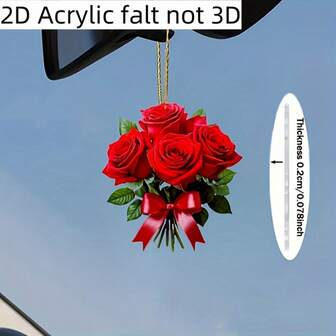 2D For FIAT - 2D Plane, 2D Plane, 1 Piece Of Rose-Red Car Decoration, Romantic Love Decoration For Car Dashboard, New Year, Valentine's Day, Halloween Accessories, Multi-Functional Home Decoration, Keychain Backpack Decoration, Ideal Gift For Mother's Day, Couple's Gift. Satisfies The Products That Can Be Used In 11 Festivals.
