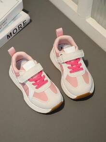 1 Pair Kids Casual Sports Shoes, Girls' Fashion Comfortable Athletic Sneakers, Boys' Running Shoes, Anti-Slip Soft Sole Toddler Runners, Baby First Walking Shoes - Pink - View 3